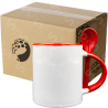Taza de cerámica 11oz Con cuchara Interior rojo (Caja de 36) Color Make