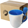 Taza de cerámica 11oz Con cuchara Interior azul (Caja de 36) Color Make