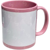 Taza De 11 Oz Rosa Con Recuadro Blanco