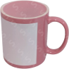Taza De 11 Oz Rosa Con Recuadro Blanco