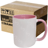 Taza de cerámica 11oz Blanca Reforzada  Interior y asa color Rosa (Caja de 36) Blue Heat