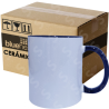Taza de cerámica 11oz Blanca Reforzada  Interior y asa color cobalto (Caja de 36) Blue Heat