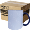 Taza de cerámica 11oz Blanca Reforzada  Interior y asa color cobalto (Caja de 36) Blue Heat